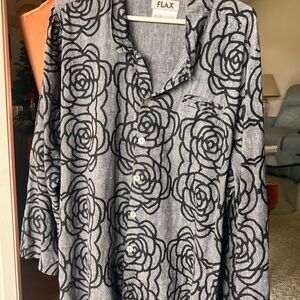 Flax Black and Gray Linen Shirt